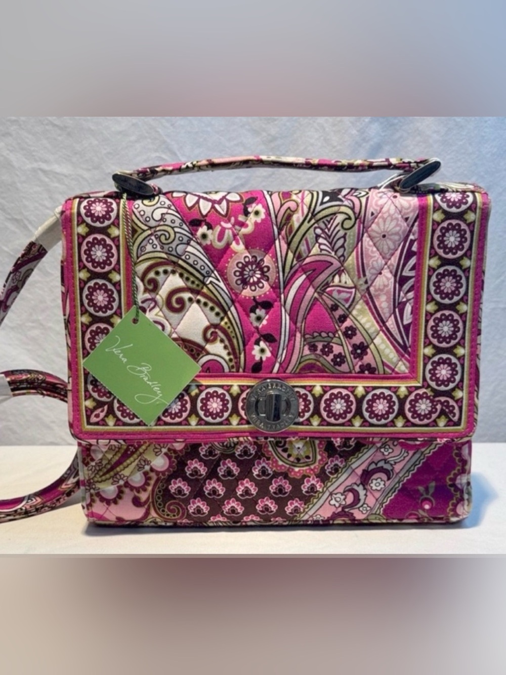 🆕 Vera Bradley Pink and Black Patterned Crossbody Bag